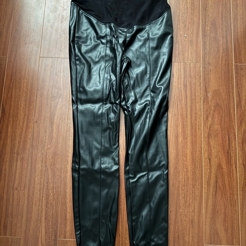 H&M Black Shiny Maternity Leggings